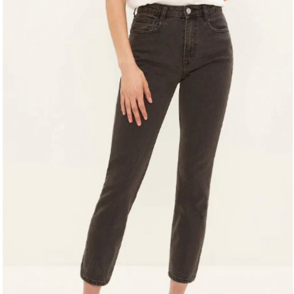 Frank & Oak Stevie Tapered High Waist Grey Jean 26
